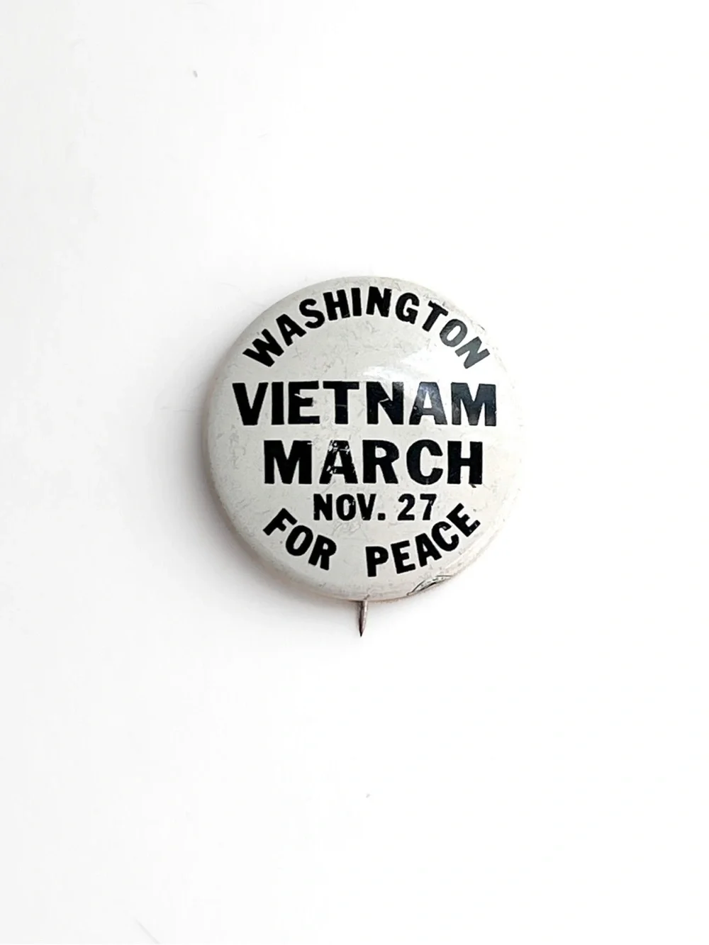 1960’s Protest Pin Back Button Vietnam War Washington March for Peace Vintage